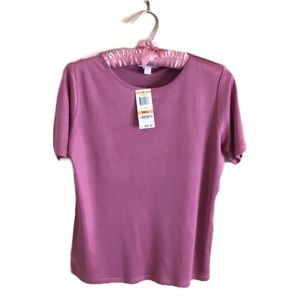 Charter Club Plum Silk Short-Sleeved Tee